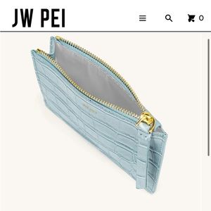 JW PEI Quinn Zipped Card Holder- Iced Croc